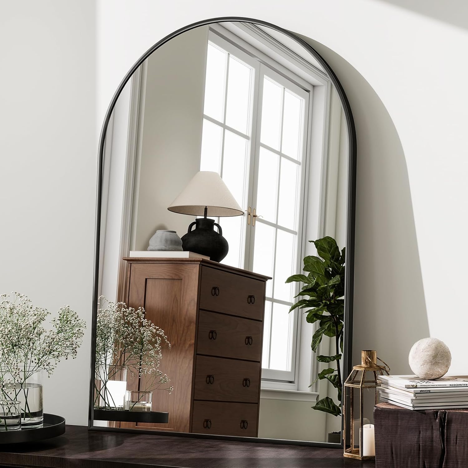 HARRITPURE Black Arched Wall Mirror