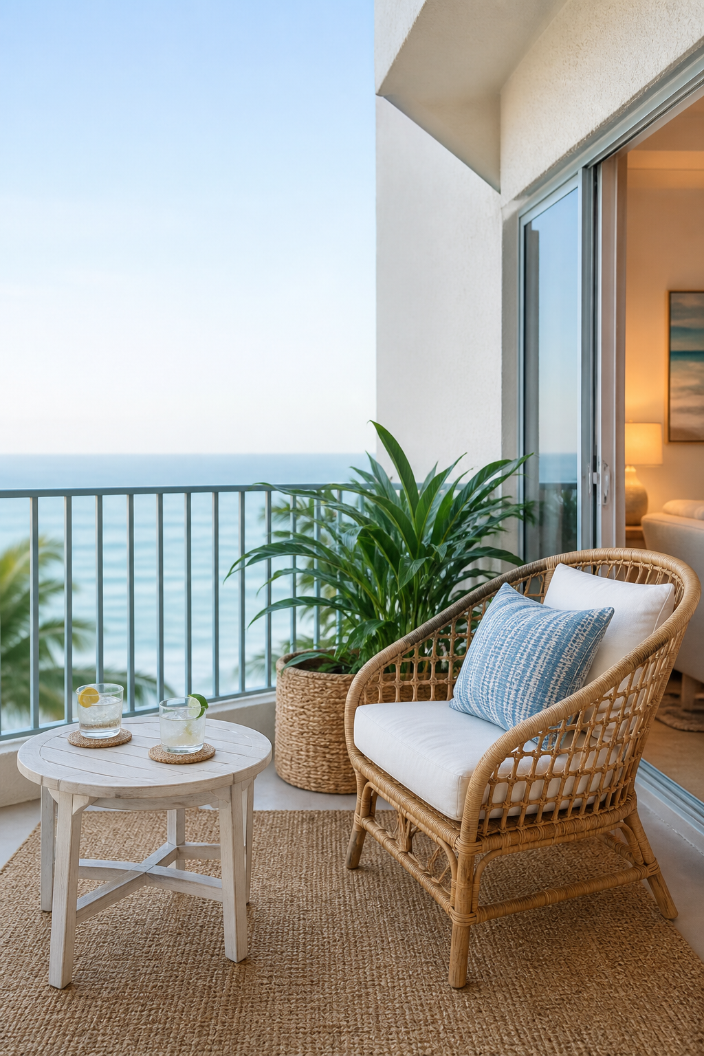 Coastal Balcony Amazon Finds finished room setup