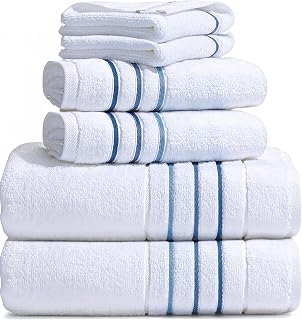 Blue striped bath towels