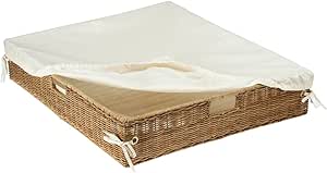 Low wicker under bed storage basket with liner