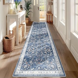Blue hallway runner