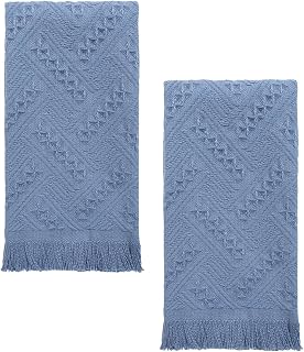 Blue and white hand towels