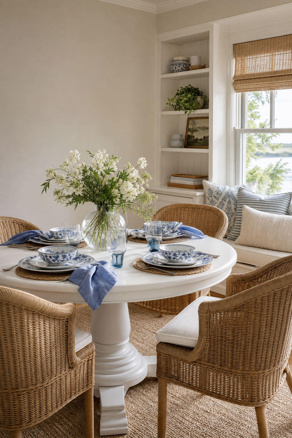 Coastal Grandmother Breakfast Nook Amazon Finds finished room setup