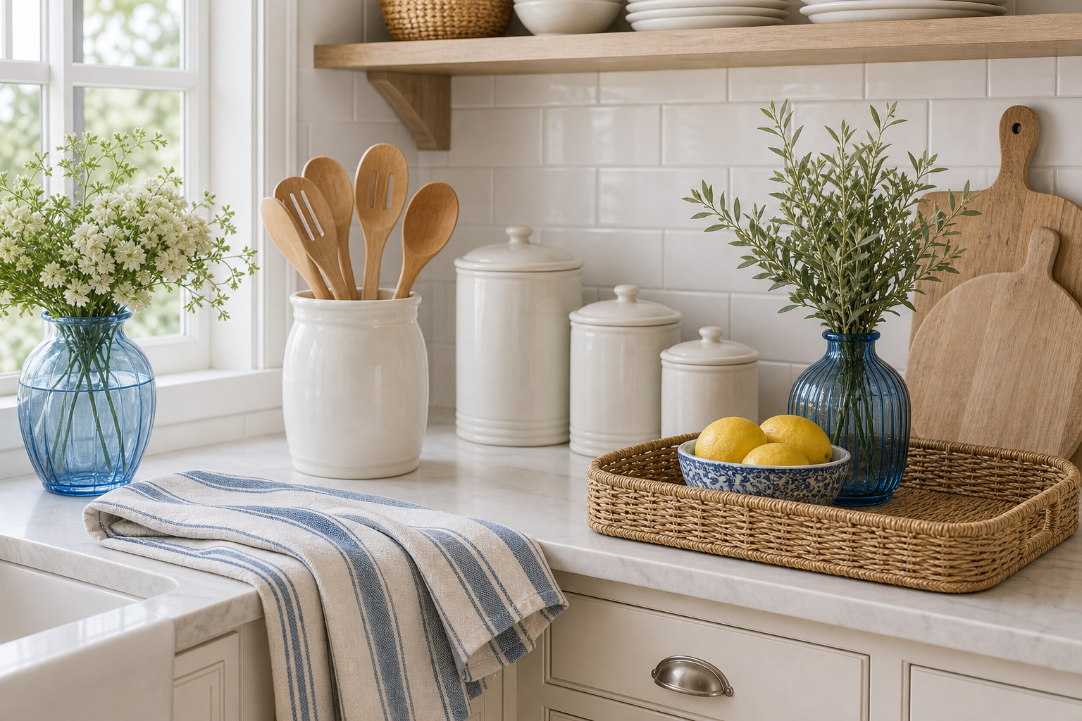 Coastal Grandmother Kitchen Amazon Finds finished room setup