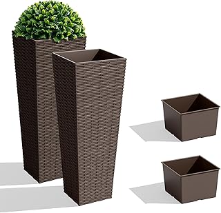 Wicker planter basket