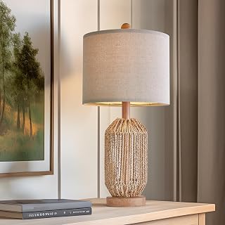 Rattan desk lamp