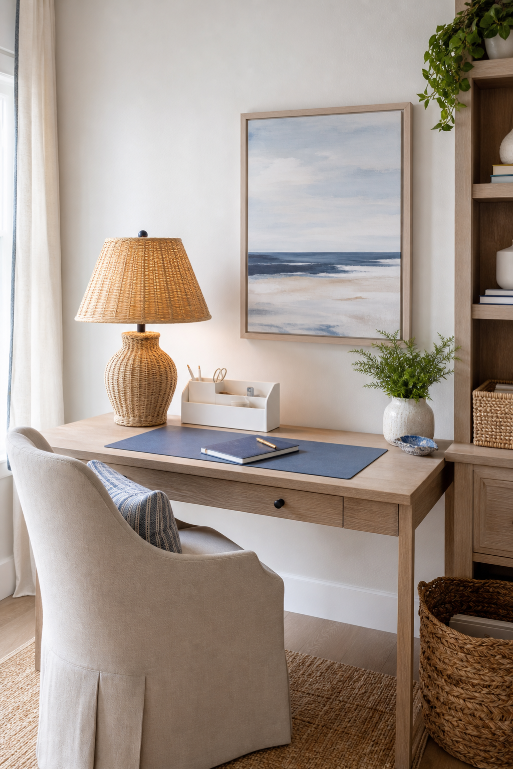 Coastal Home Office Amazon Finds finished room setup