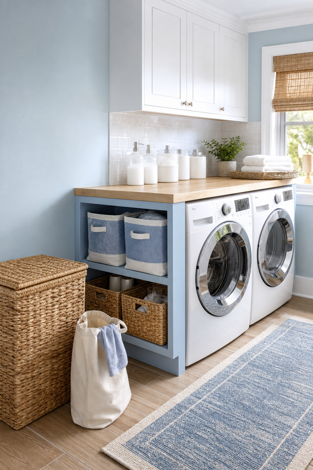 Coastal Laundry Room Amazon Finds finished room setup