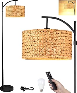 Rattan or woven floor lamp