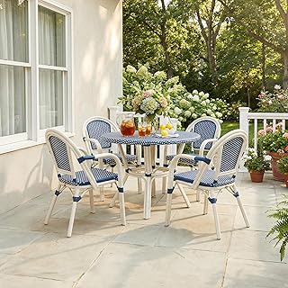 Rattan outdoor dining chairs