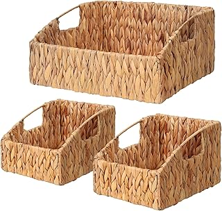Rattan shelf bins