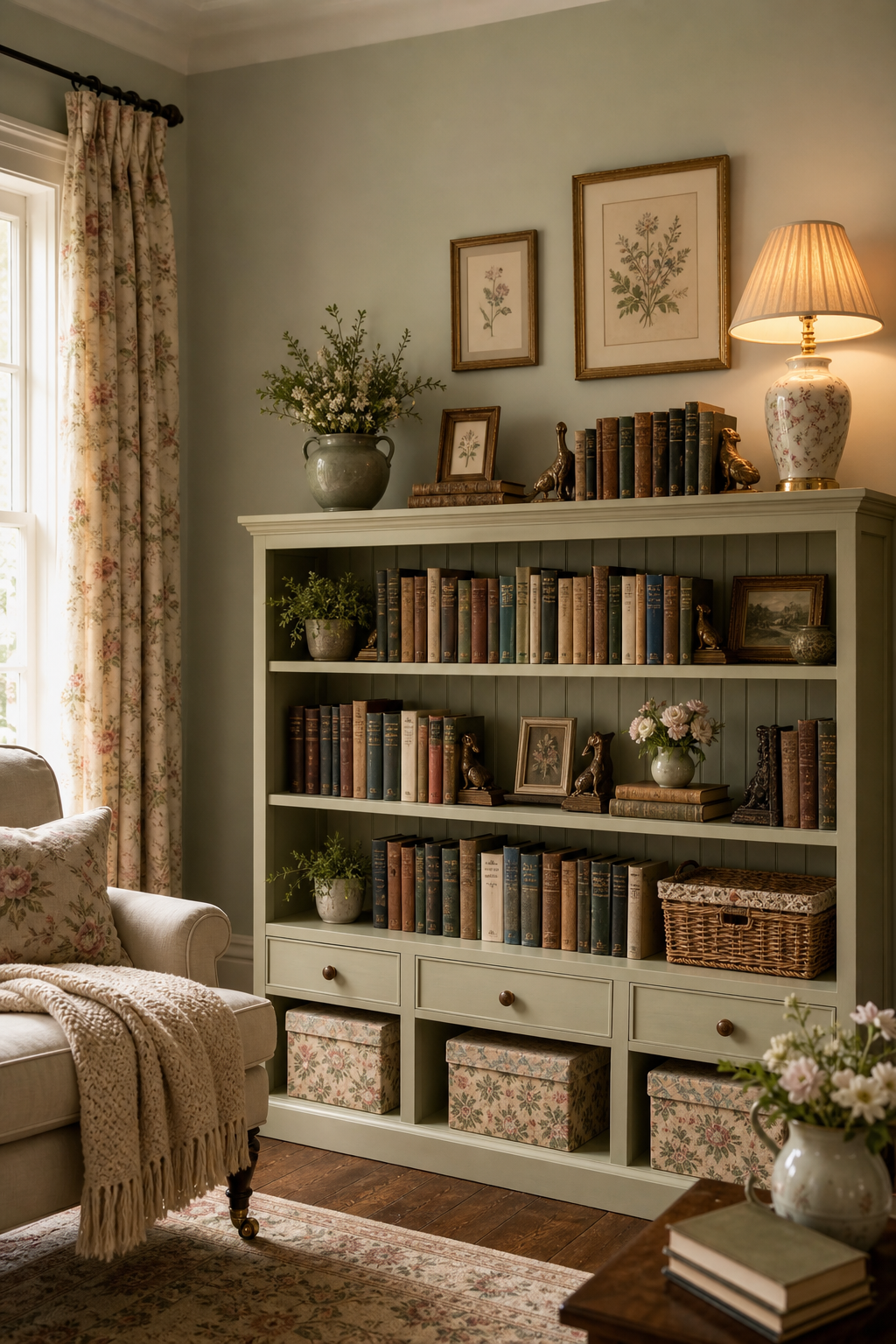 Cottagecore Library Wall Amazon Finds finished room setup