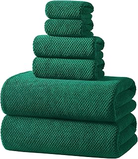 Dark green bath towels