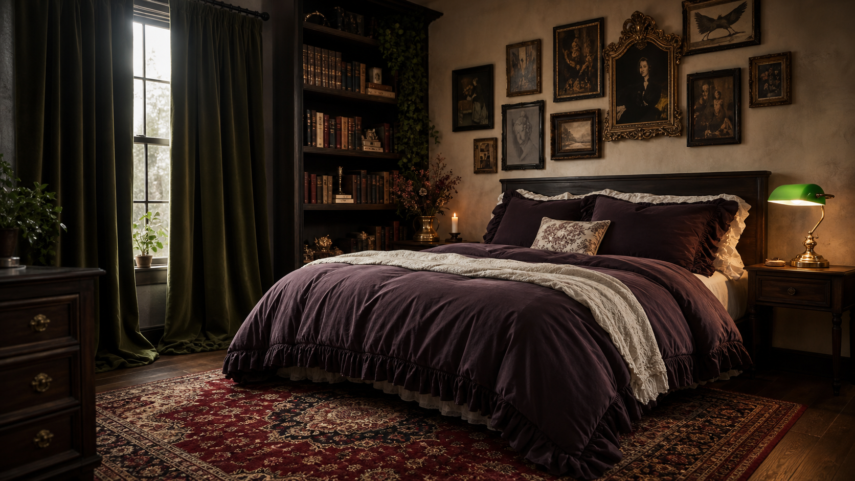 Dark Academia Bedroom Amazon Finds finished setup hero image