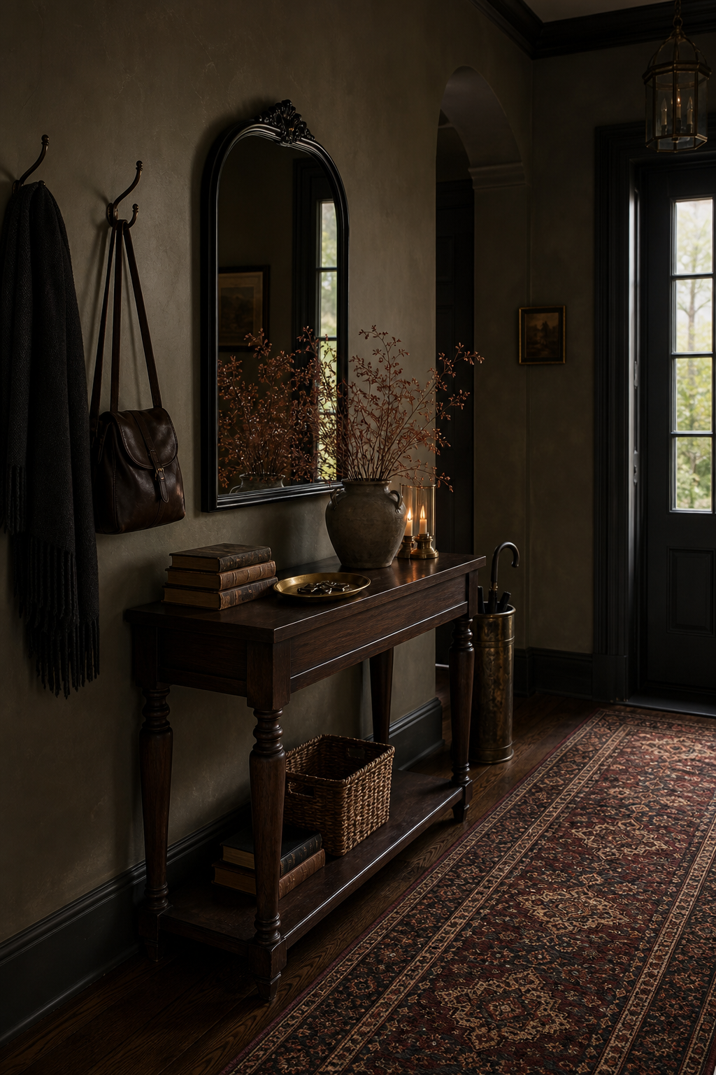 Dark Academia Entryway Amazon Finds finished room setup