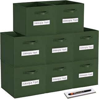 Green storage boxes