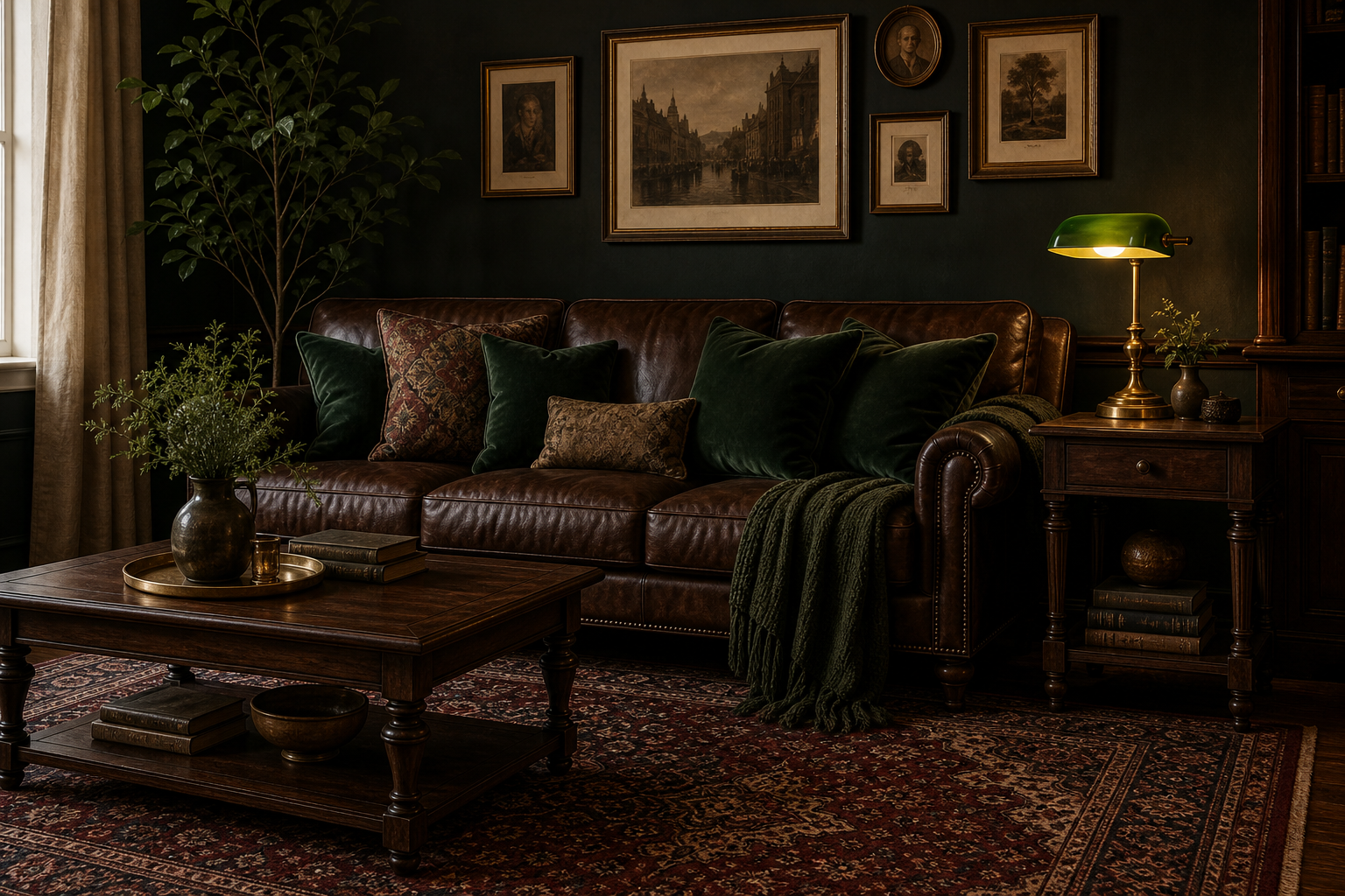 Dark Academia Living Room Amazon Finds finished room setup