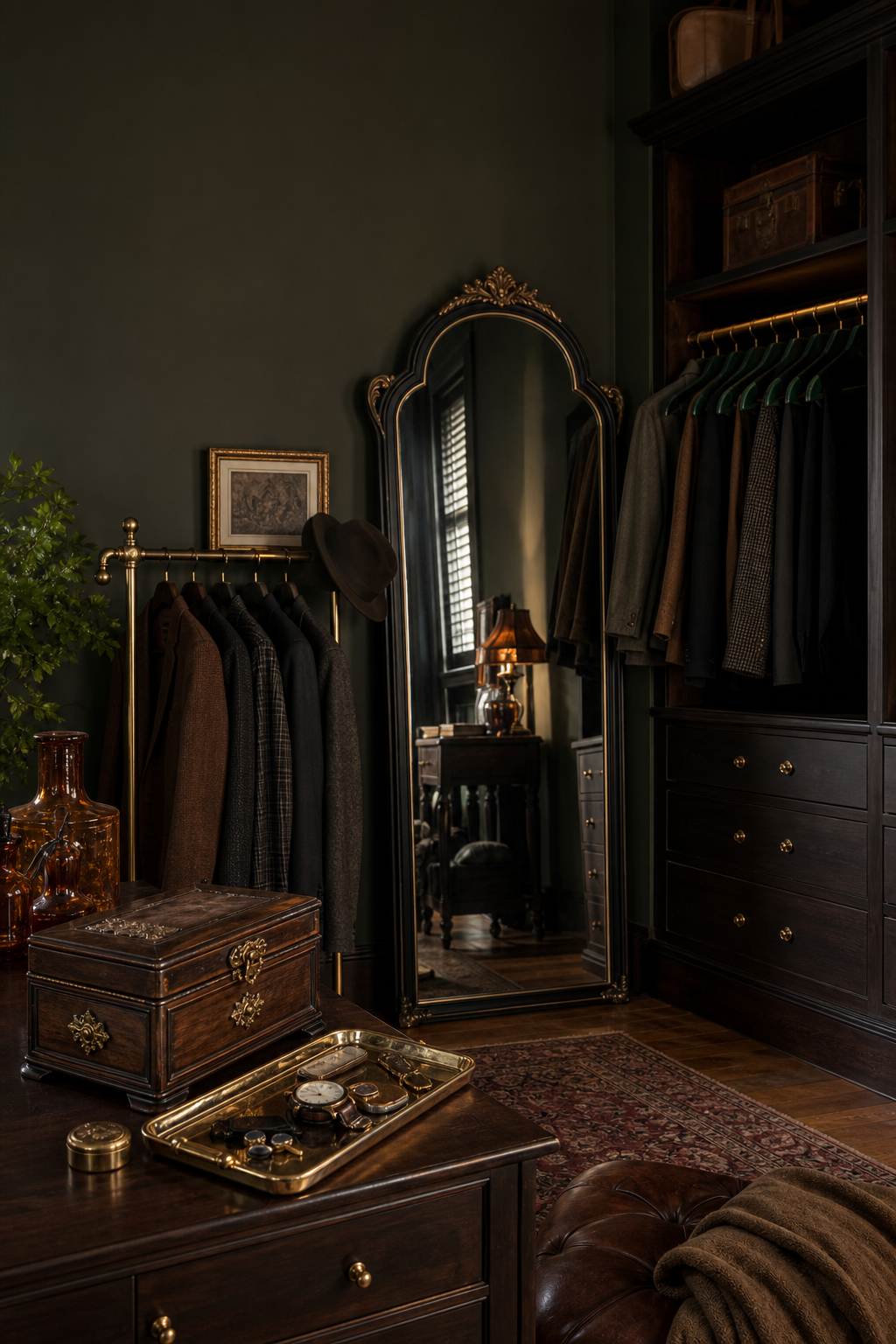 Dark Academia Walk-In Closet Amazon Finds finished room setup
