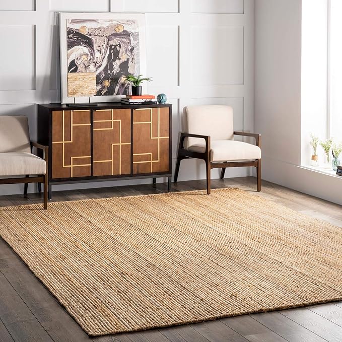 Natural jute grounding rug