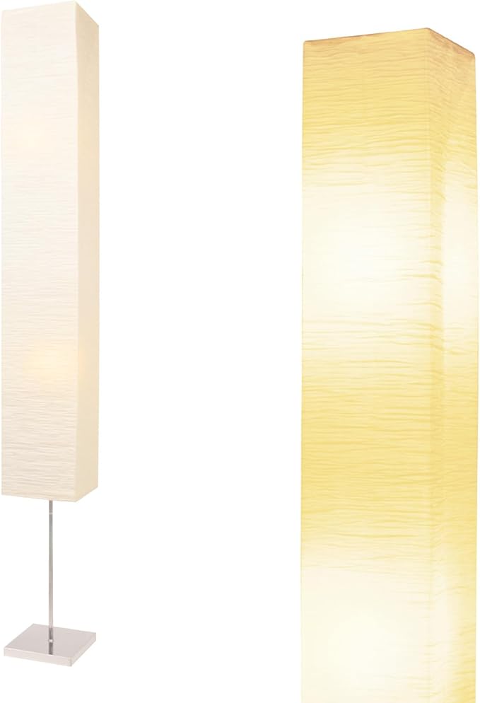 Rice-paper floor lamp glow
