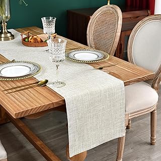 Neutral linen runner