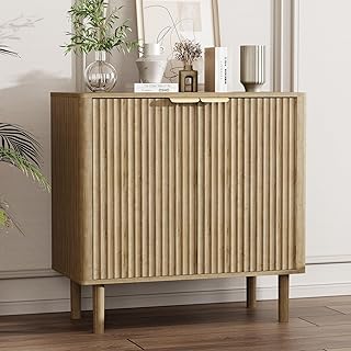Light wood coffee bar cabinet