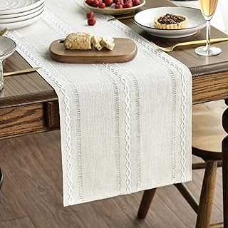 Natural linen table runner