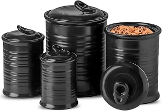 Black ceramic canisters