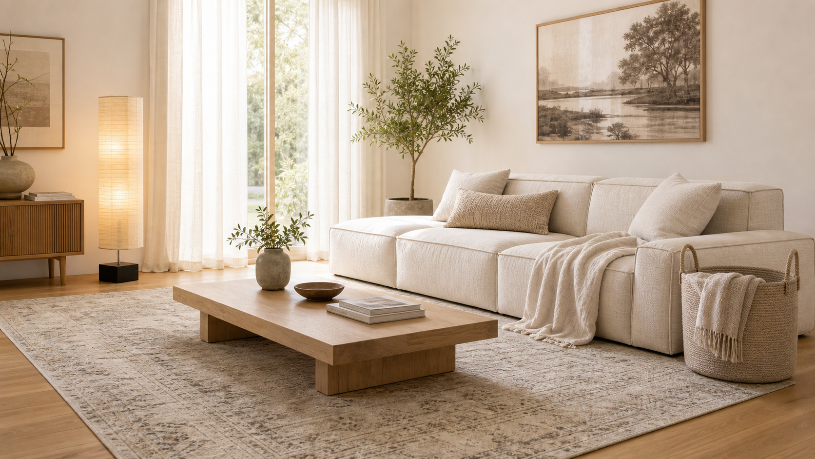 Japandi Living Room Amazon Finds finished setup hero image