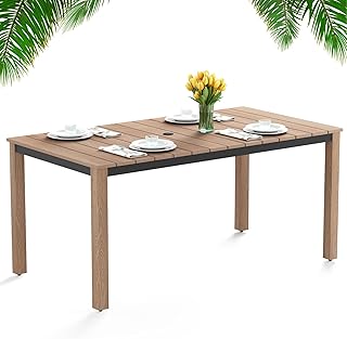 Teak outdoor dining table