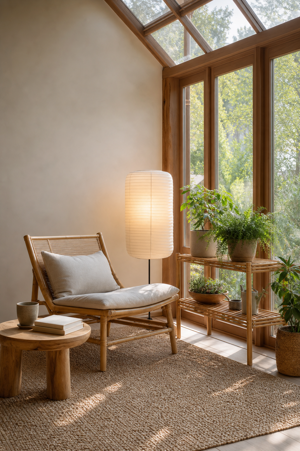 Japandi Sunroom Amazon Finds finished room setup