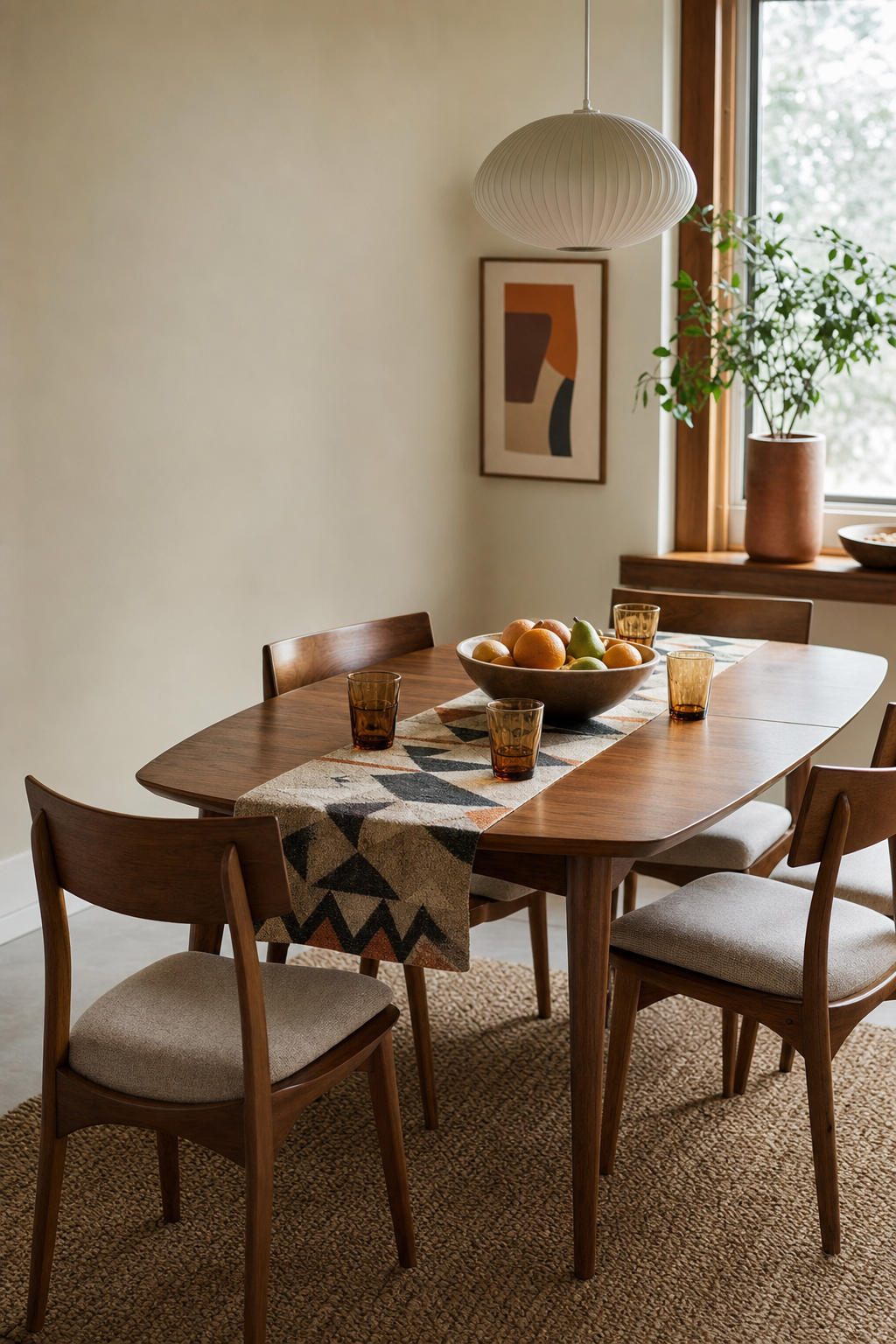 Mid-Century Modern Breakfast Nook Amazon Finds finished room setup