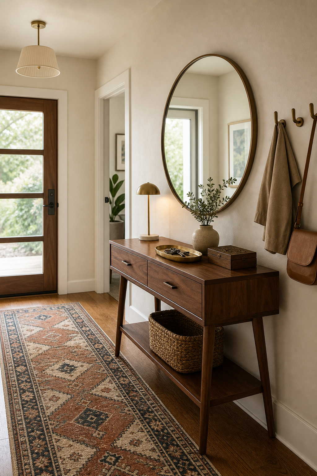 Mid-Century Modern Entryway Amazon Finds finished room setup
