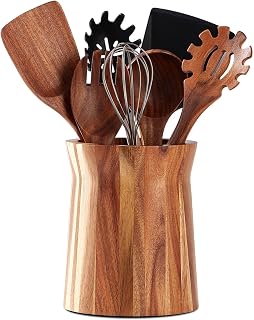 Walnut utensil holder