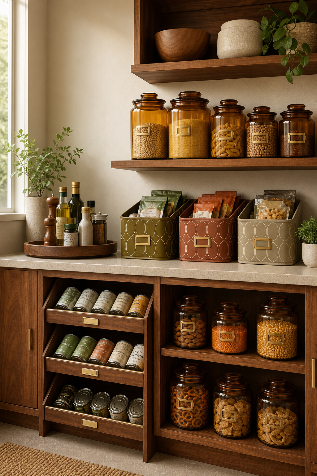 Mid-Century Modern Pantry Amazon Finds finished room setup