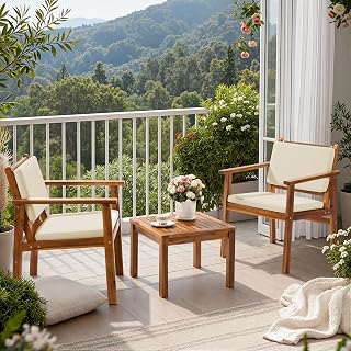 Acacia patio chair set