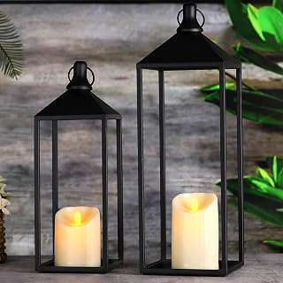 Black outdoor lantern