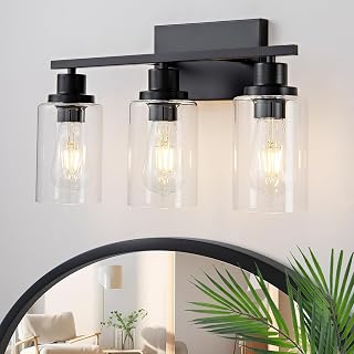 Black metal vanity light