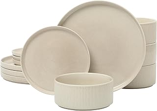 Cream stoneware dinner plates