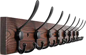Kuhome wood and black hook rail