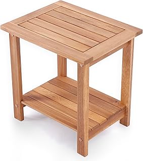Wood garden side table