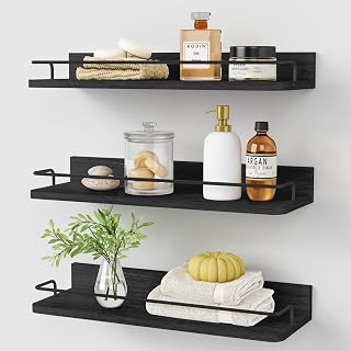 Black metal wall shelf