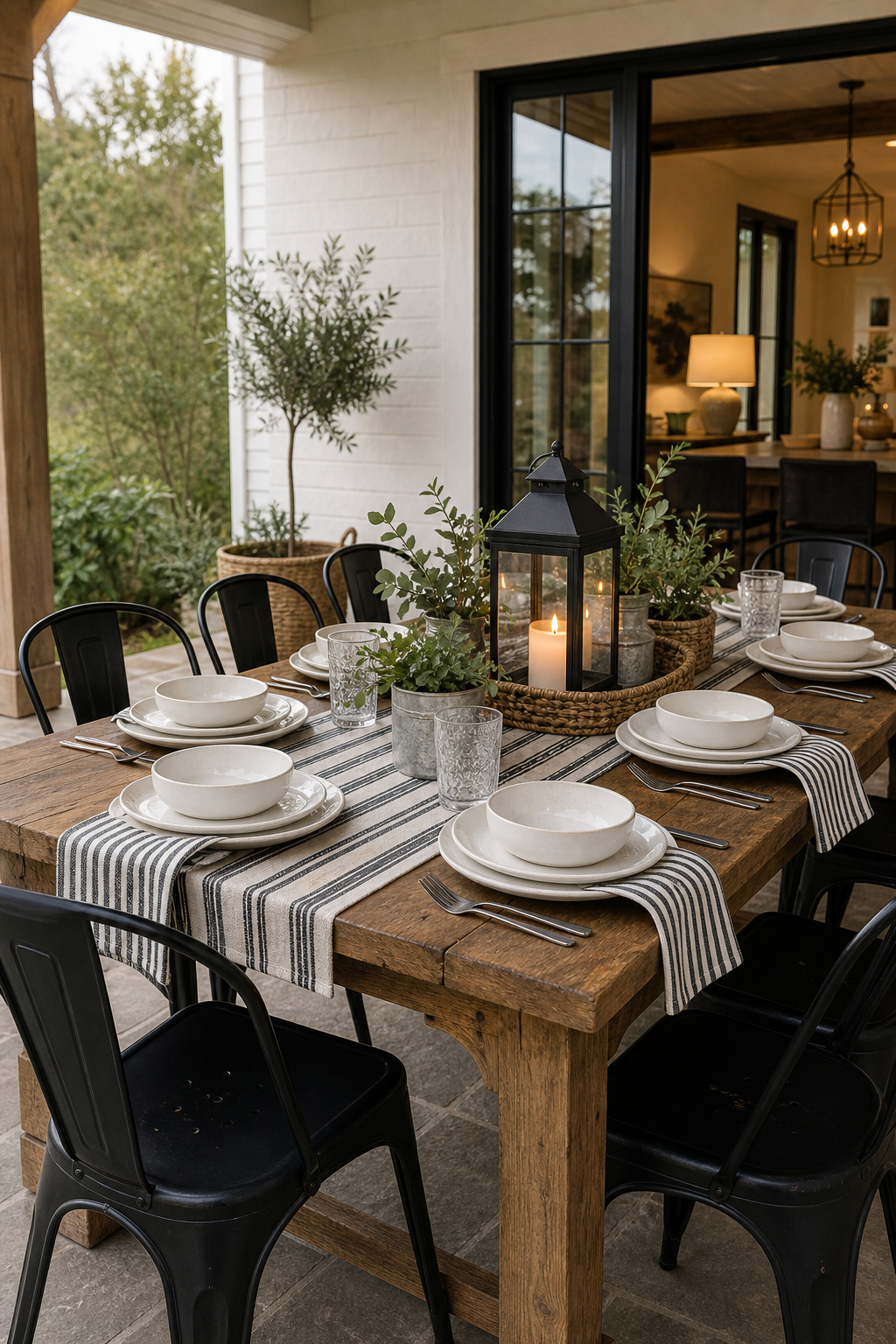 Modern Farmhouse Outdoor Dining Amazon Finds finished room setup