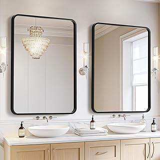 Black bathroom mirror