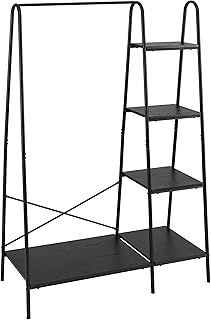 Black metal garment rack