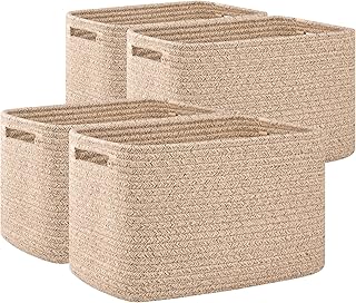 Woven closet baskets