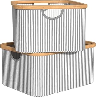 Striped laundry hamper