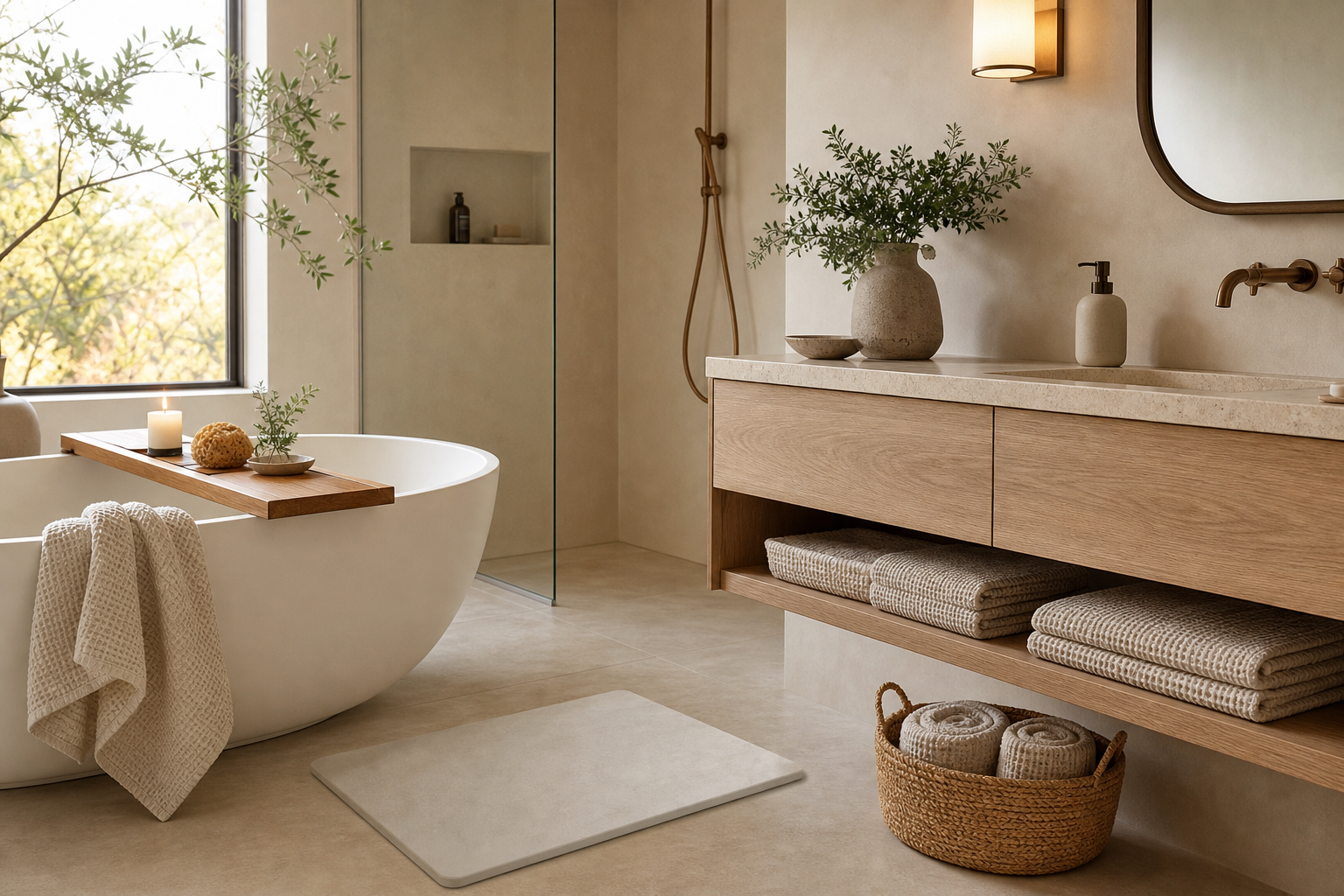 Organic Modern Bathroom Amazon Finds finished room setup