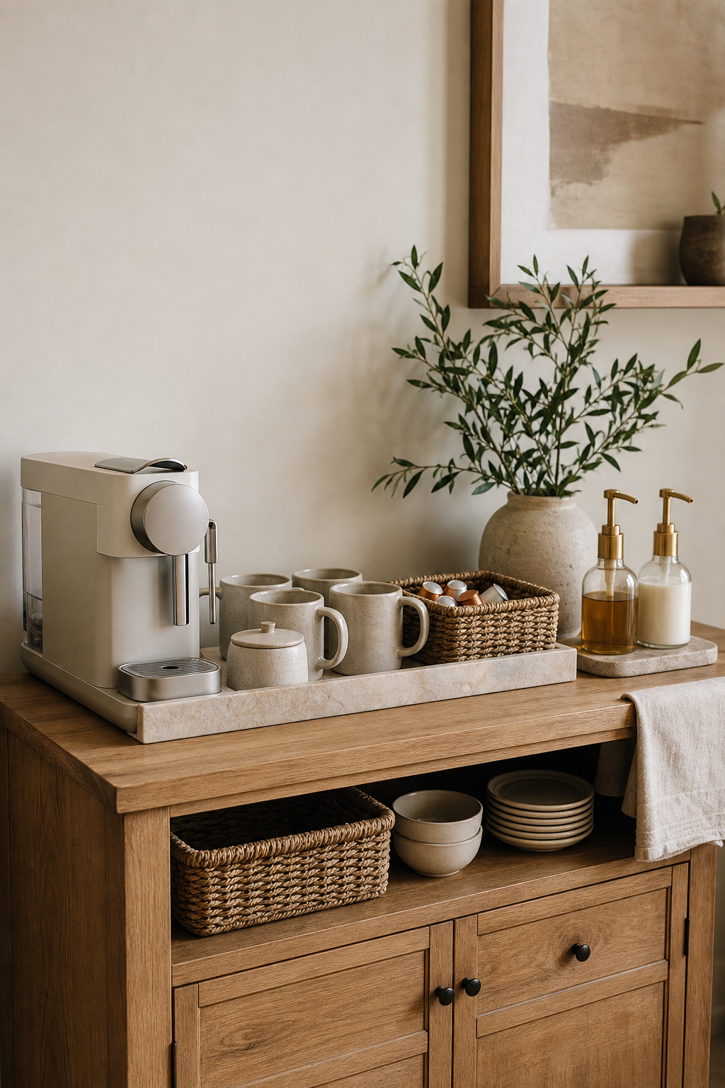 Organic Modern Coffee Bar Amazon Finds finished room setup