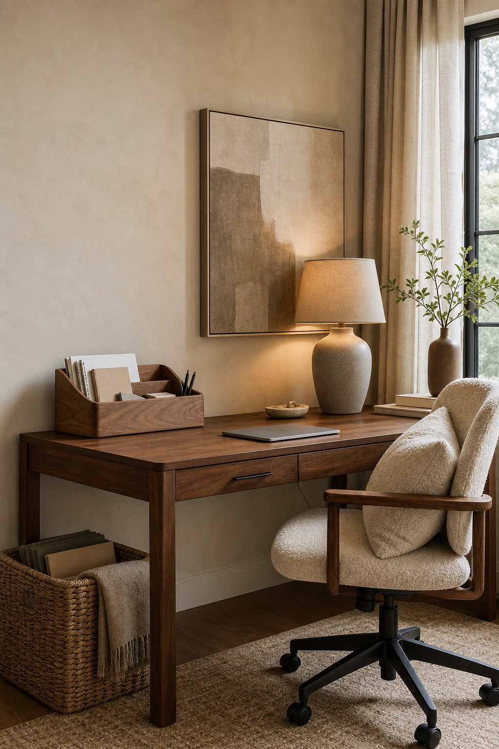 Organic Modern Home Office Amazon Finds finished room setup